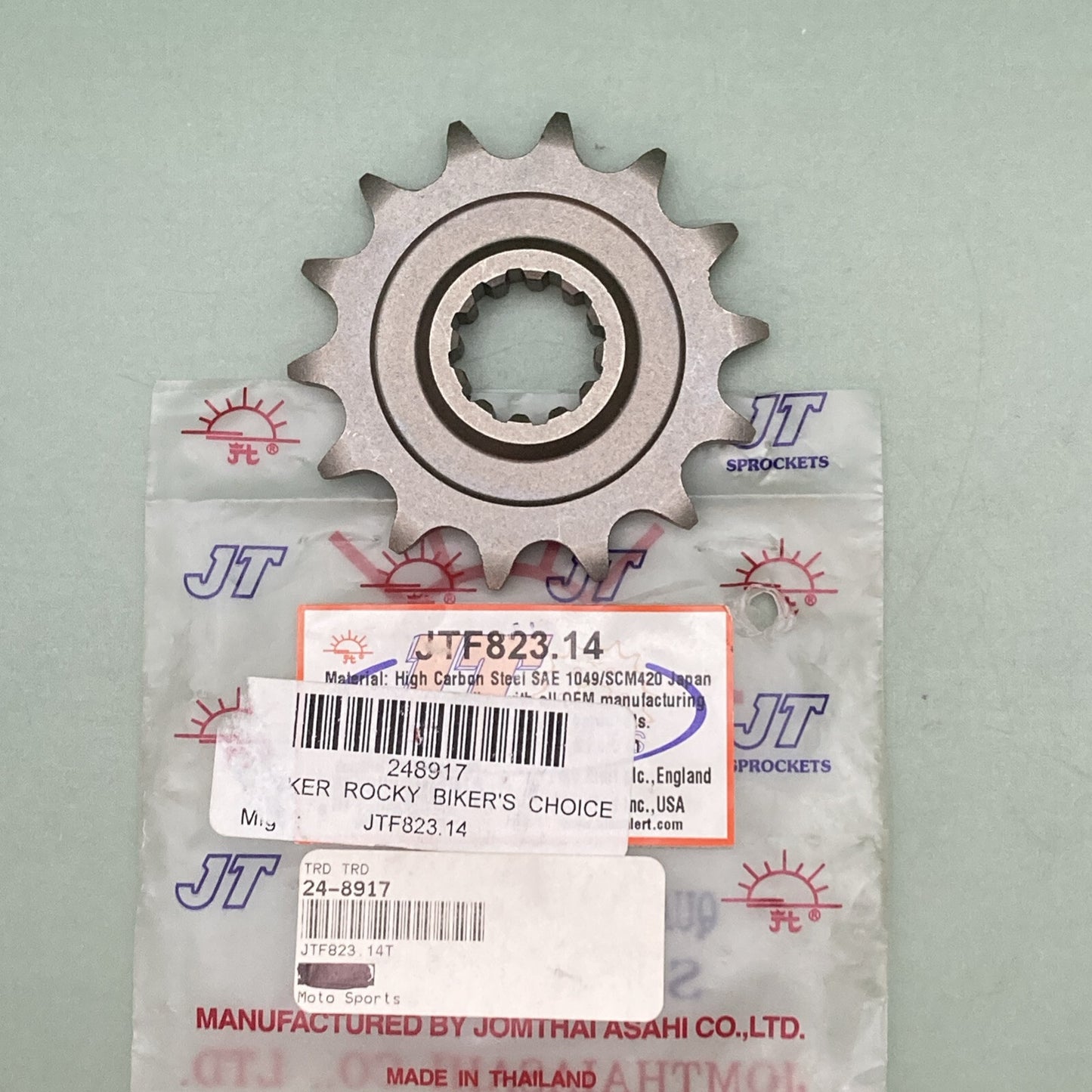 NEW GENUINE JT JTF823.14T 14 TOOTH SPROCKET, KAWASAKI SUZUKI HONDA