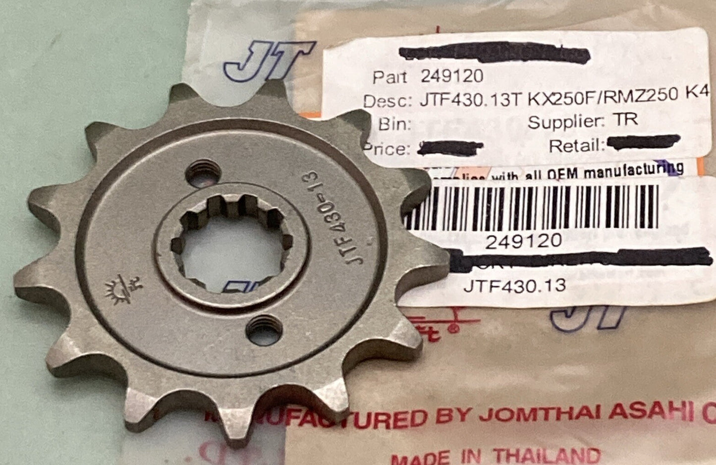 NEW GENUINE JT JTF430.13T 13 TOOTH SPROCKET, HONDA