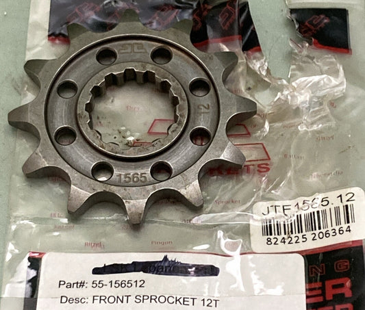 NEW GENUINE JT JTF1565.12 FRONT DRIVE SPROCKET, 12T SUPERCEDES 1565, 55-156512