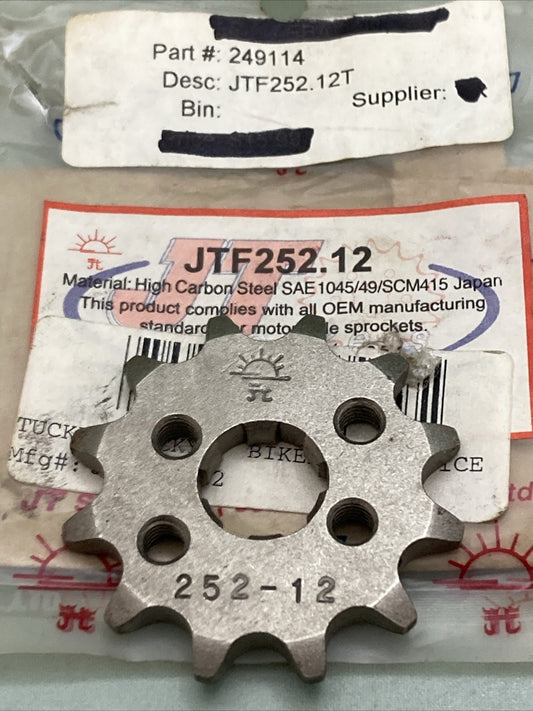NEW GENUINE JT JTF252.12 SPROCKET, 12T SUPERCEDES 252-12