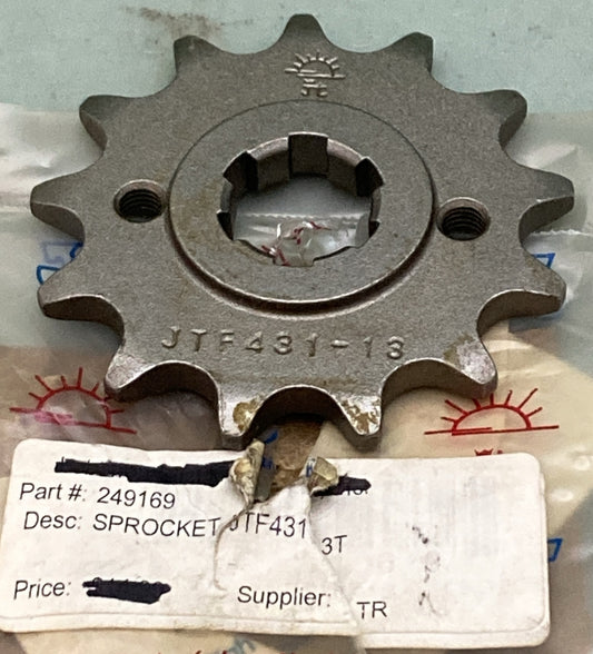 NEW GENUINE JT JTF431.13 FRONT SPROCKET, 13T SUPERCEDES JTF431-13 FITS SUZUKI
