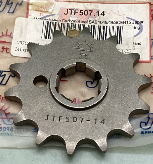 NEW GENUINE JT JTF507.14 FRONT SPROCKET, 14T SUPERCEDES JTF507-14