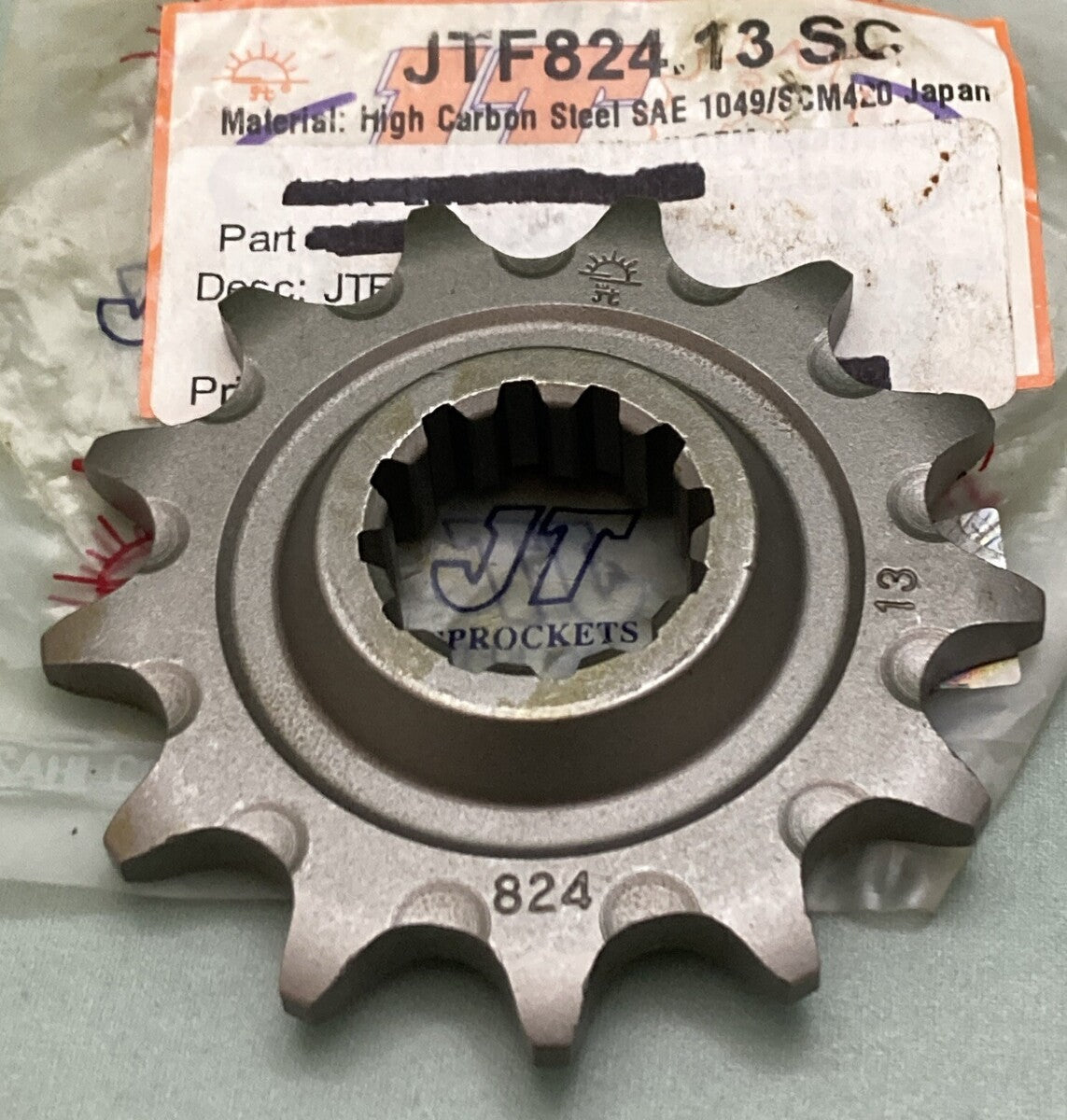 NEW GENUINE JT JTF824.13SC SELF CLEANING FRONT SPROCKET, 13T FITS 520 CHAIN SIZE