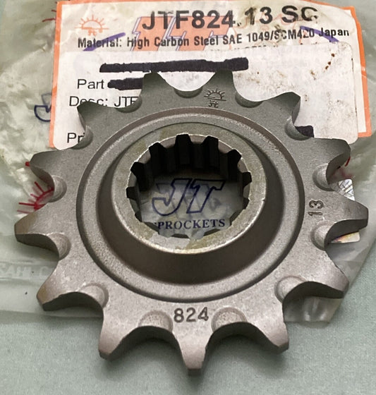 NEW GENUINE JT JTF824.13SC SELF CLEANING FRONT SPROCKET, 13T FITS 520 CHAIN SIZE