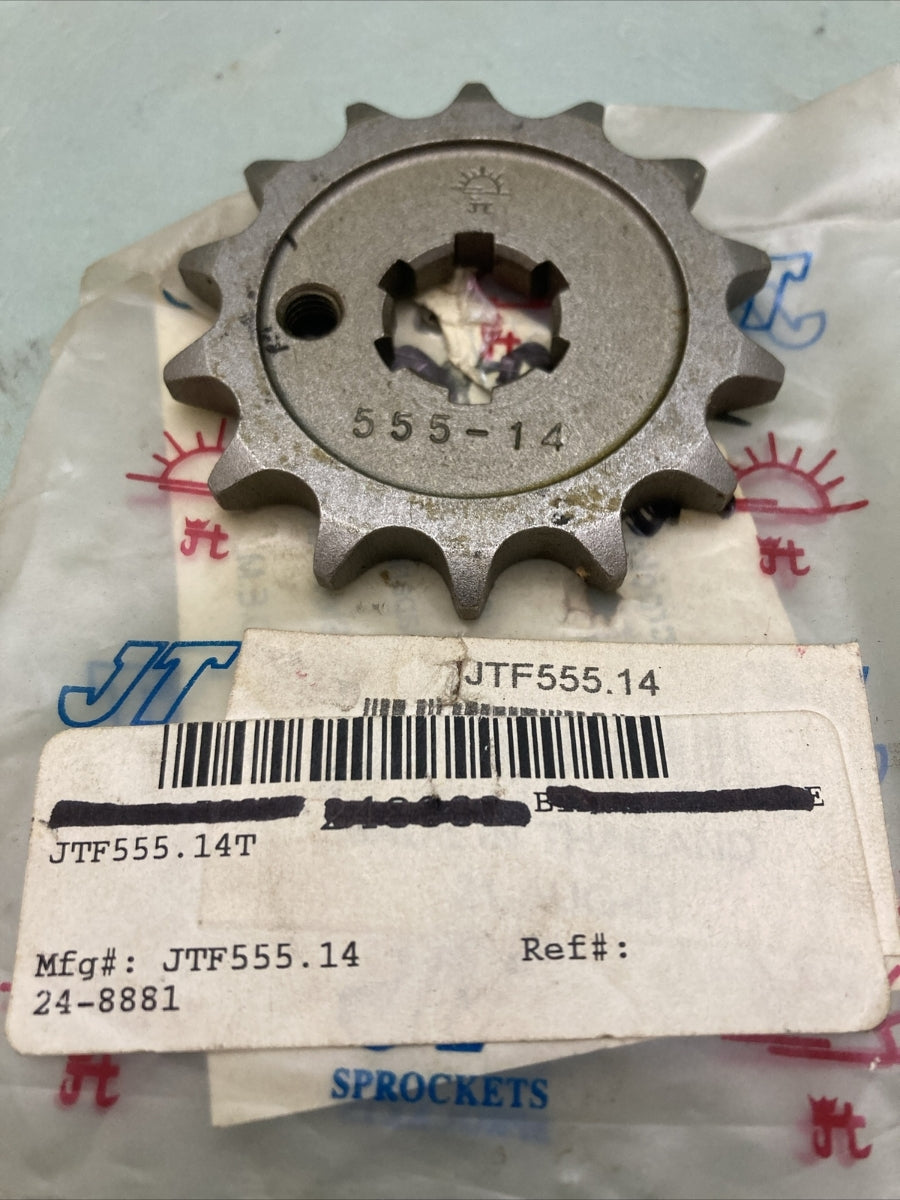 NEW GENUINE JT JTF555.14 FRONT SPROCKET, 14T SIZE 428 CHAIN FITS KAWASAKI