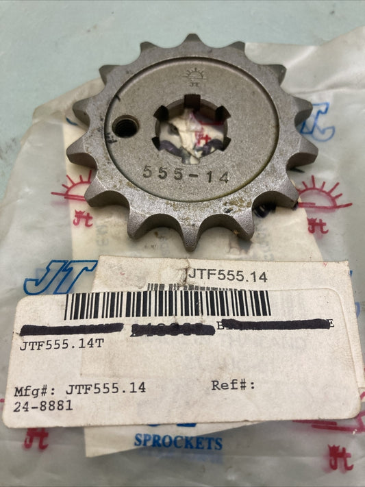 NEW GENUINE JT JTF555.14 FRONT SPROCKET, 14T SIZE 428 CHAIN FITS KAWASAKI