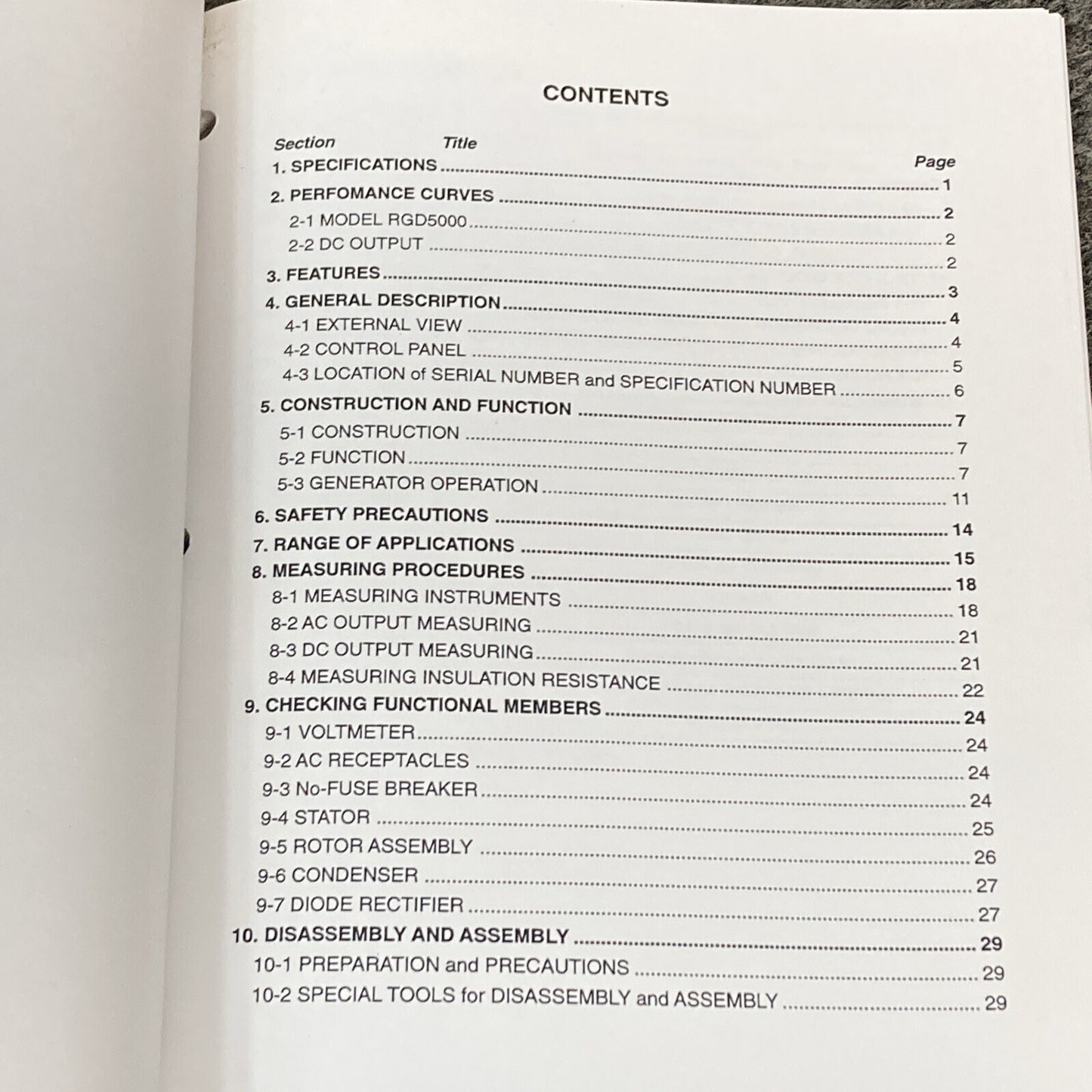 NEW GENUINE SUBARU ROBIN PUB-GS1187 GENERATOR SERVICE MANUAL RGD5000