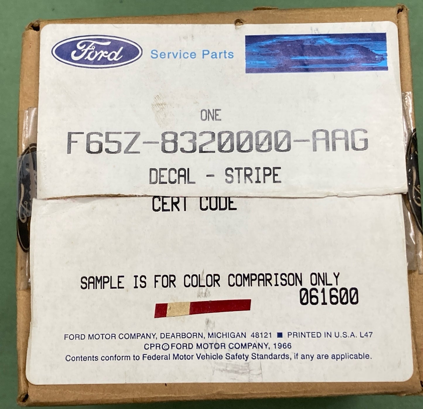 NEW GENUINE FORD F65Z-8320000-AAG STRIPE TAPE TYPE 5, LARIAT, RIGHT LOWER FLARE