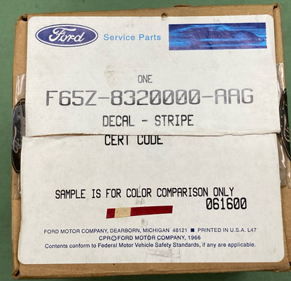 NEW GENUINE FORD F65Z-8320000-AAG STRIPE TAPE TYPE 5, LARIAT, RIGHT LOWER FLARE