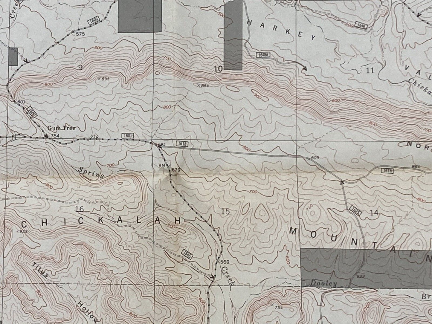 CHICKALAH MOUNTAIN WEST ARKANSAS MAP DMA 7354 III NW-SERIES V884