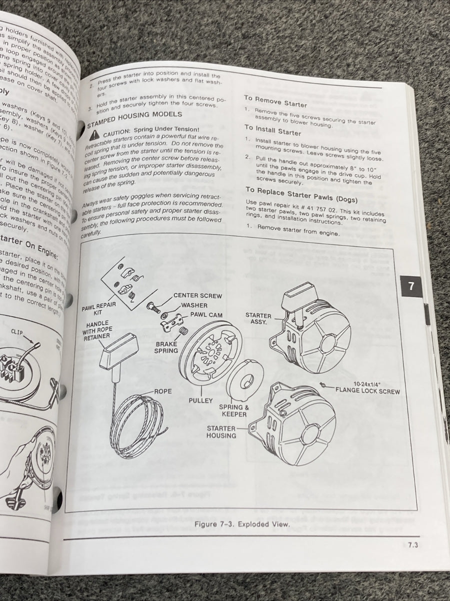 NEW GENUINE KOHLER ENGINES TP-2379 SINGLE CYLINDER ENGINE SERVICE MANUAL