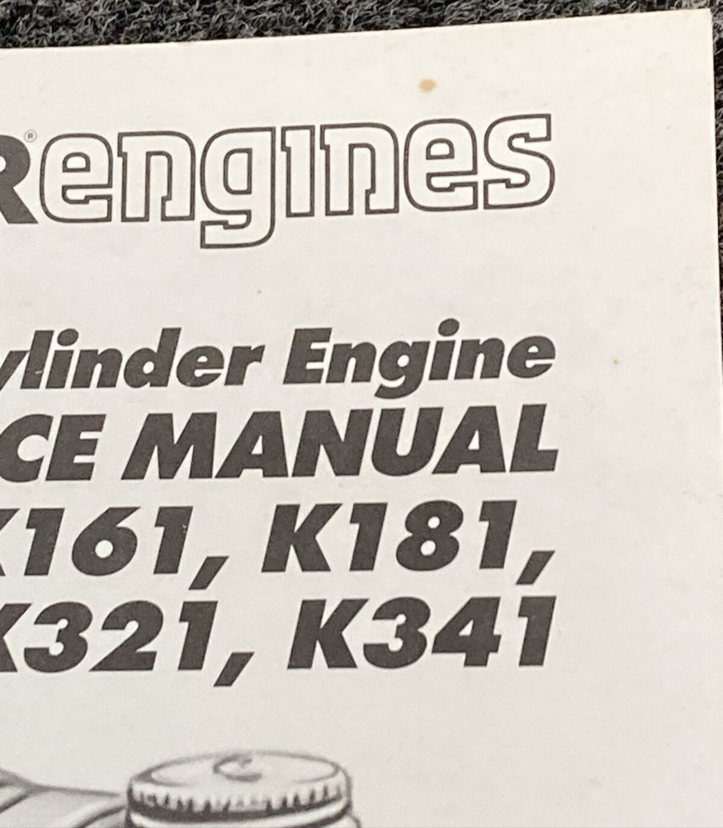 NEW GENUINE KOHLER ENGINES TP-2379 SINGLE CYLINDER ENGINE SERVICE MANUAL