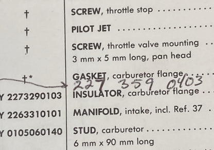 TELEDYNE WISCONSIN ROBIN W1-145V LOOSE-LEAF PARTS CATALOG