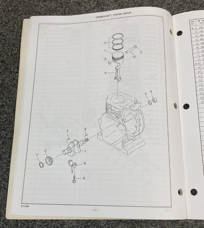 NEW ROBIN INDUSTRIAL ENGINES EY150B PARTS MANUAL 1193P206