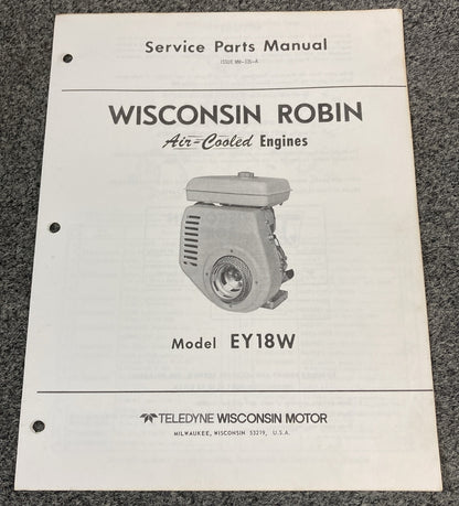 TELEDYNE WISCONSIN ROBIN EY18W LOOSE-LEAF SERVICE PARTS MANUAL