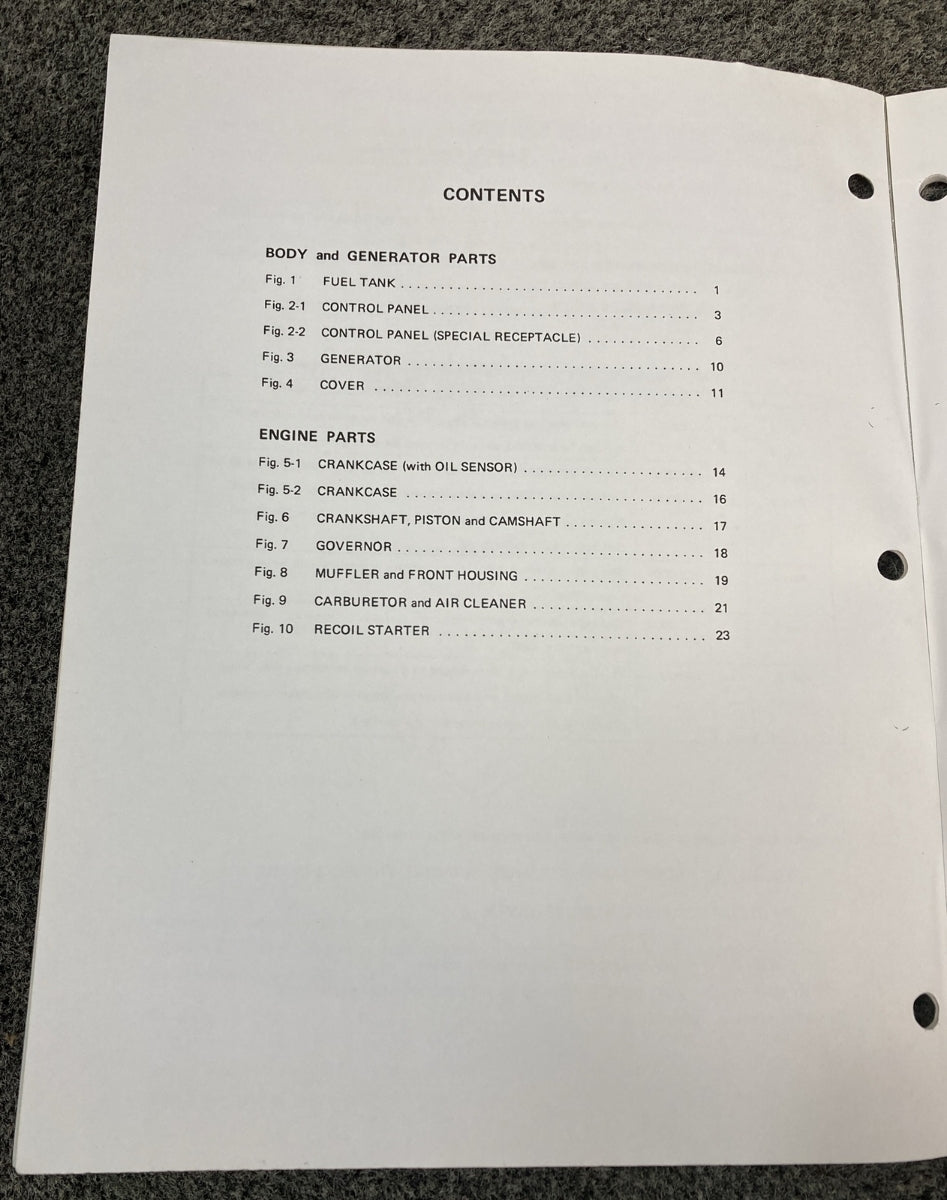 NEW GENUINE SUBARU ROBIN PUB-GP0275 PARTS MANUAL FOR R600 GENERATOR