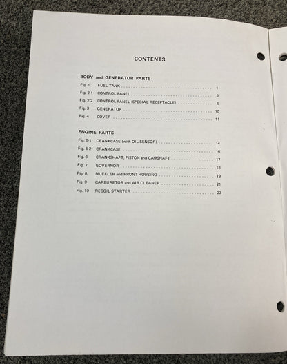 NEW GENUINE SUBARU ROBIN PUB-GP0275 PARTS MANUAL FOR R600 GENERATOR