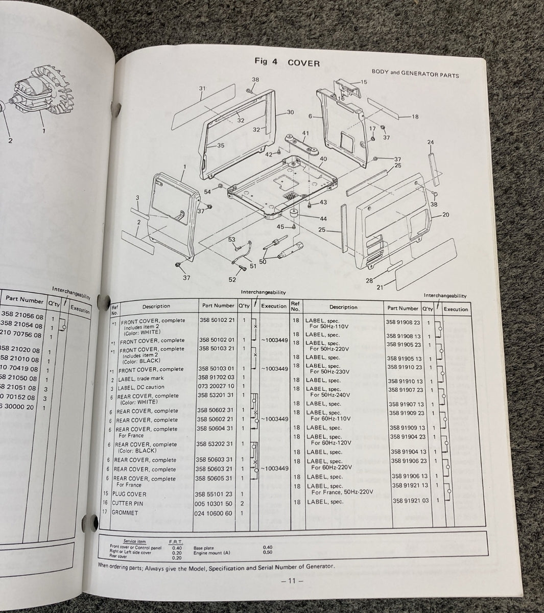 NEW GENUINE SUBARU ROBIN PUB-GP0275 PARTS MANUAL FOR R600 GENERATOR