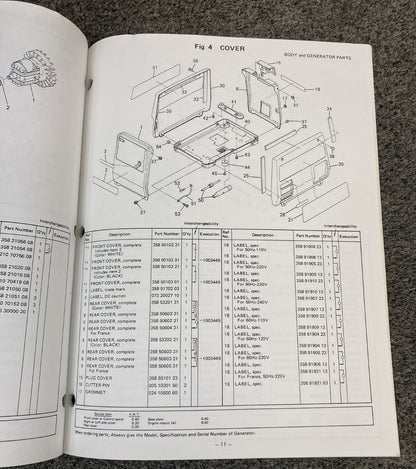 NEW GENUINE SUBARU ROBIN PUB-GP0275 PARTS MANUAL FOR R600 GENERATOR