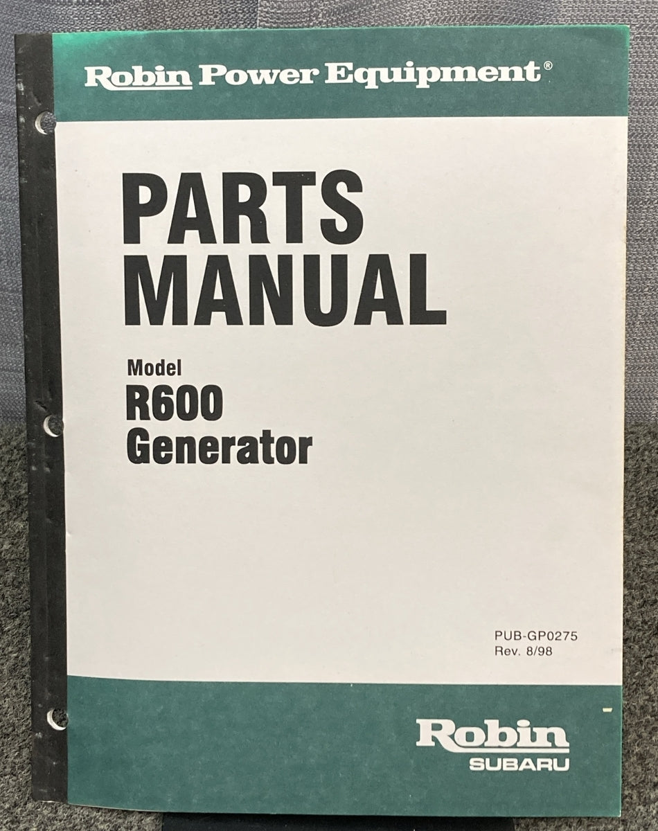 NEW GENUINE SUBARU ROBIN PUB-GP0275 PARTS MANUAL FOR R600 GENERATOR