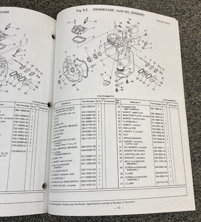 NEW GENUINE SUBARU ROBIN PUB-GP0456 PARTS MANUAL FOR R650 GENERATOR
