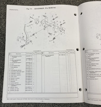 NEW GENUINE SUBARU ROBIN PUB-GP0456 PARTS MANUAL FOR R650 GENERATOR