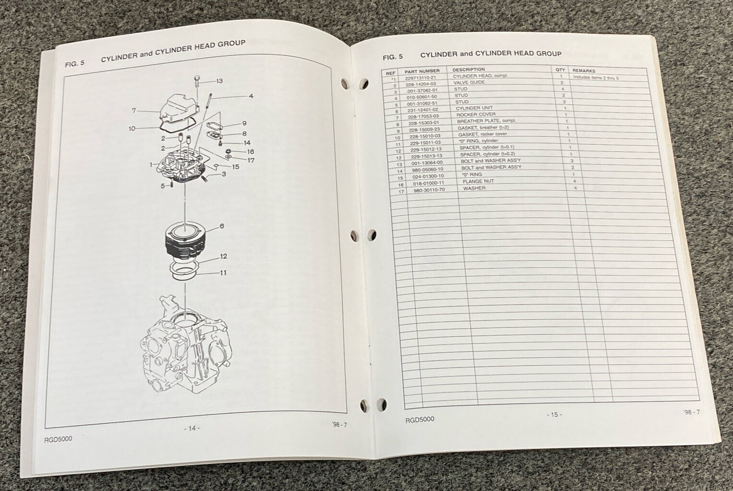 NEW GENUINE SUBARU ROBIN PUB-GP1204 PARTS MANUAL FOR RGD5000 GENERATOR
