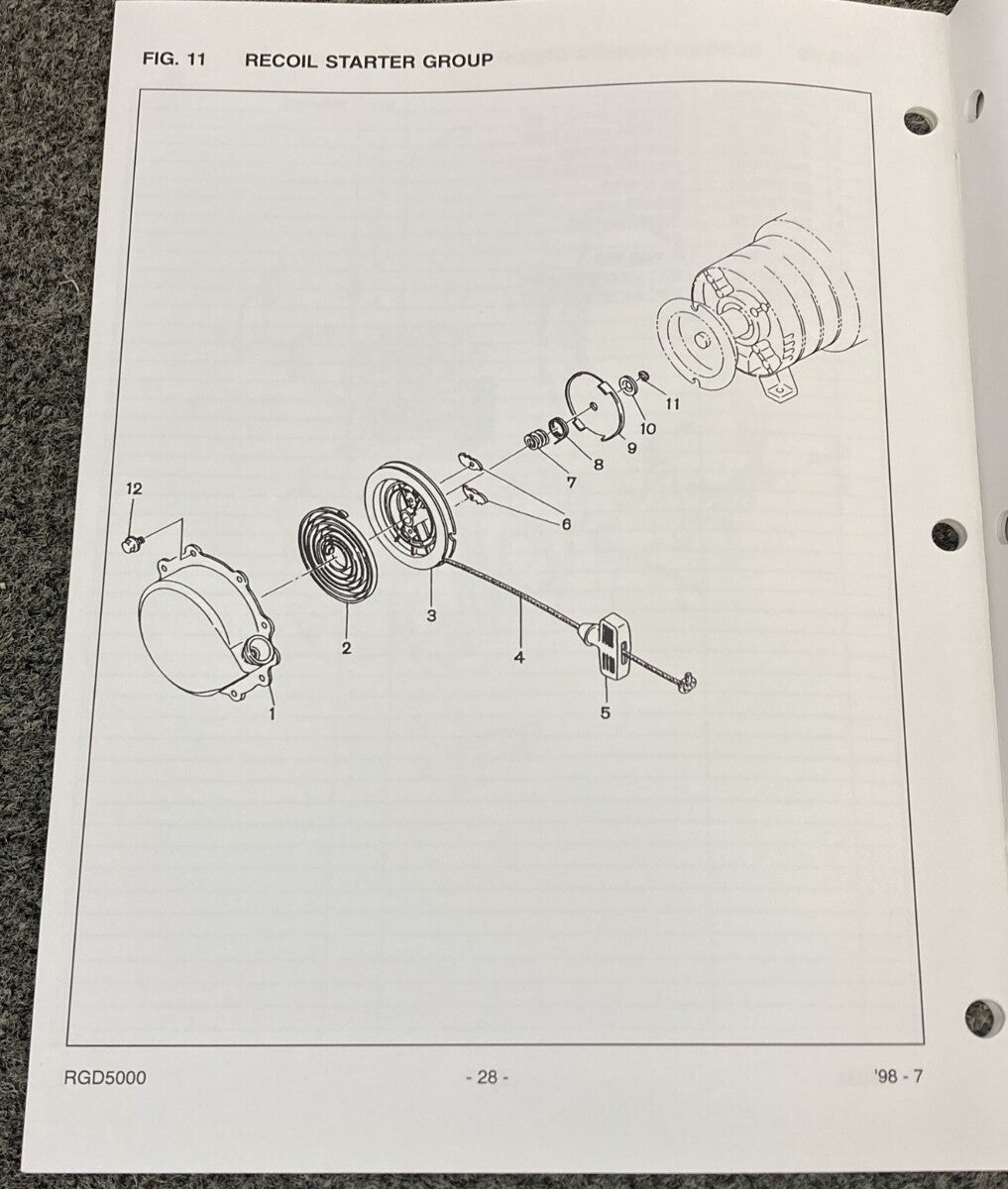 NEW GENUINE SUBARU ROBIN PUB-GP1204 PARTS MANUAL FOR RGD5000 GENERATOR