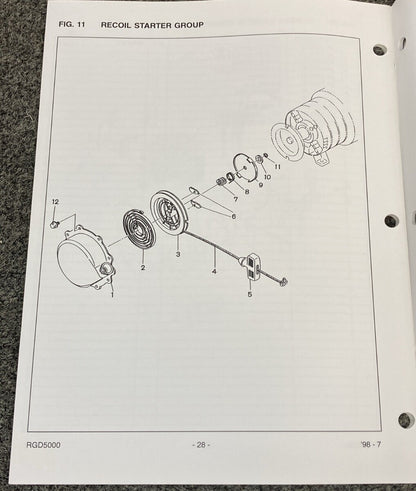 NEW GENUINE SUBARU ROBIN PUB-GP1204 PARTS MANUAL FOR RGD5000 GENERATOR