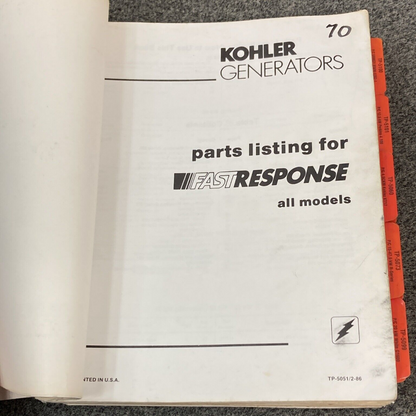 QTY 21 GENUINE KOHLER GENERATORS PARTS LISTING/CATALOG MANUALS