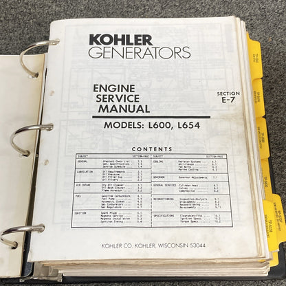 QTY 14 GENUINE KOHLER MARINE GENERATORS SERVICE MANUALS & ADDITIONAL INFO