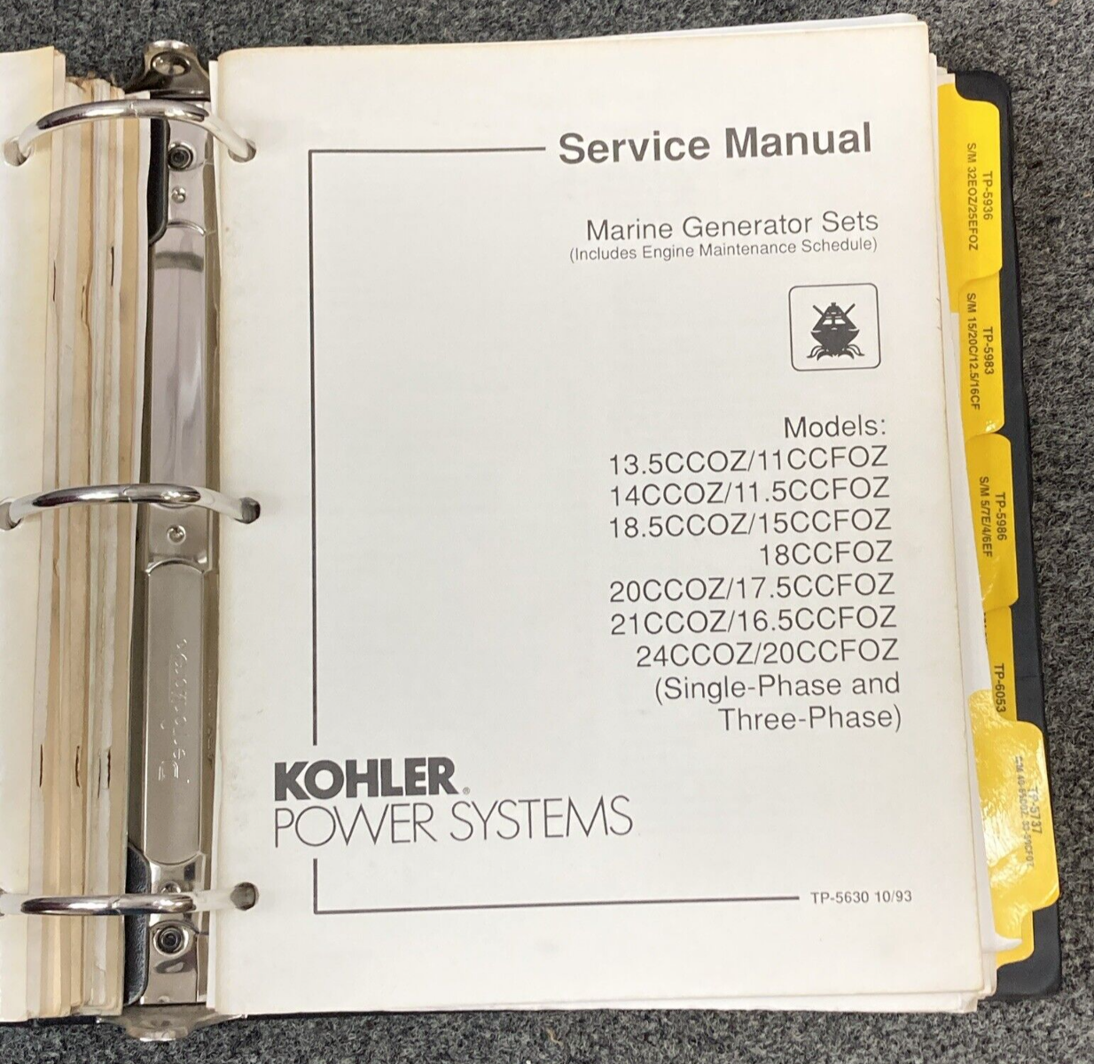 QTY 14 GENUINE KOHLER MARINE GENERATORS SERVICE MANUALS & ADDITIONAL INFO
