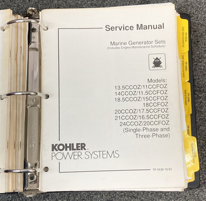 QTY 14 GENUINE KOHLER MARINE GENERATORS SERVICE MANUALS & ADDITIONAL INFO