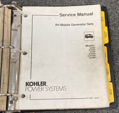 QTY 10 GENUINE KOHLER RV/MOBILE GENERATORS SERVICE MANUALS & ADD'L INFORMATION
