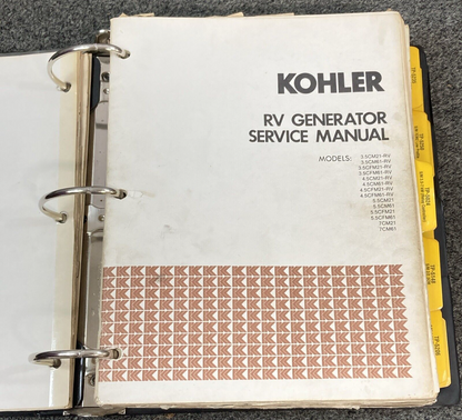QTY 10 GENUINE KOHLER RV/MOBILE GENERATORS SERVICE MANUALS & ADD'L INFORMATION