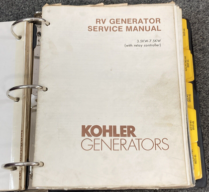 QTY 10 GENUINE KOHLER RV/MOBILE GENERATORS SERVICE MANUALS & ADD'L INFORMATION