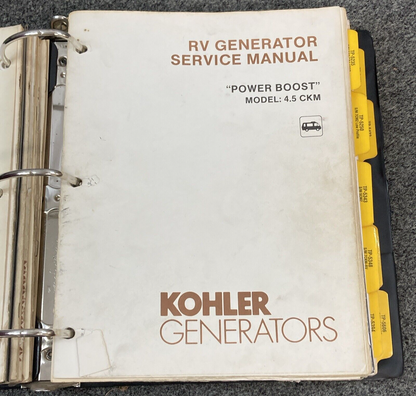 QTY 10 GENUINE KOHLER RV/MOBILE GENERATORS SERVICE MANUALS & ADD'L INFORMATION