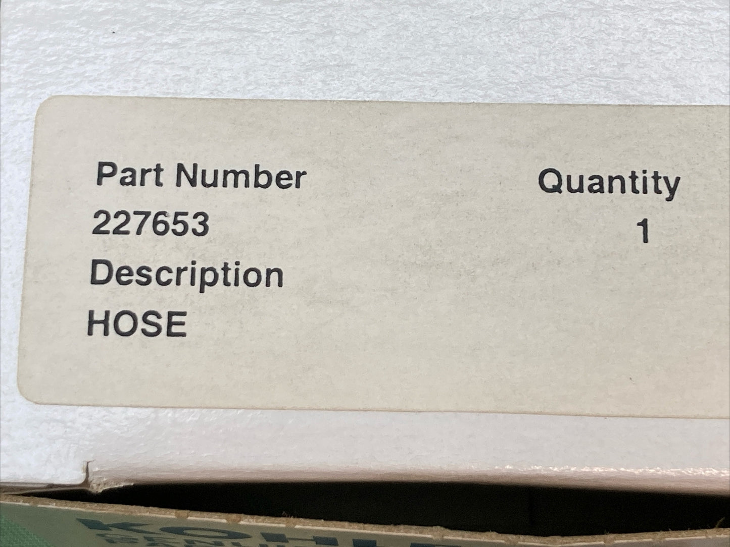 NEW GENUINE KOHLER 227653 HOSE AIR CLEANER