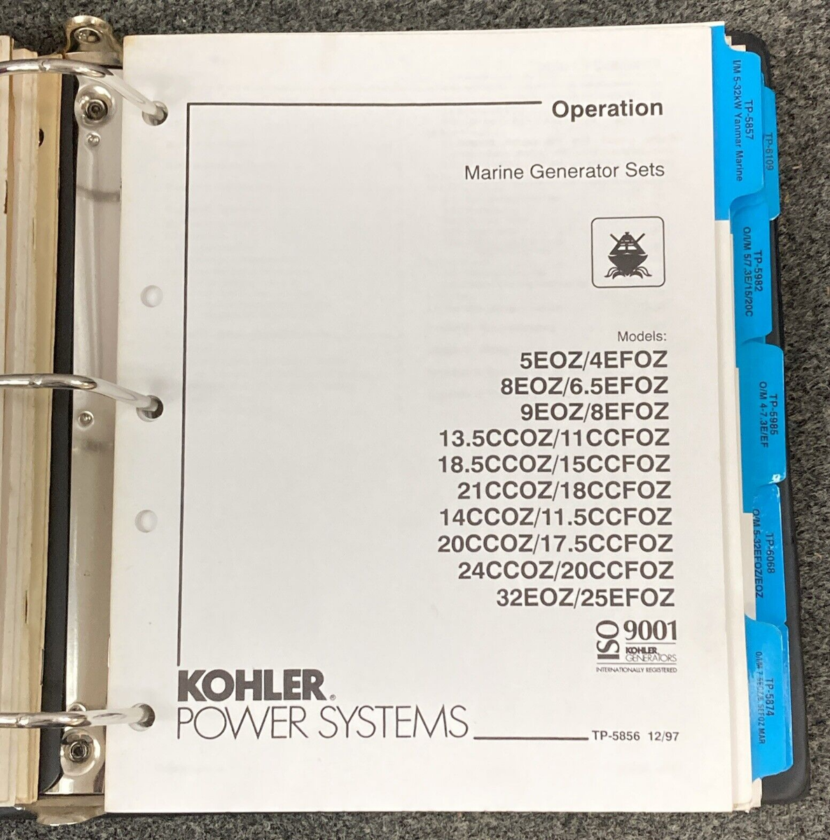 QTY 19 GENUINE KOHLER GENERATORS MARINE OPERATION & INSTALLATION MANUALS