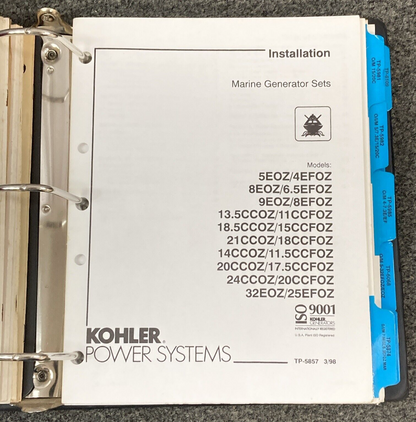 QTY 19 GENUINE KOHLER GENERATORS MARINE OPERATION & INSTALLATION MANUALS