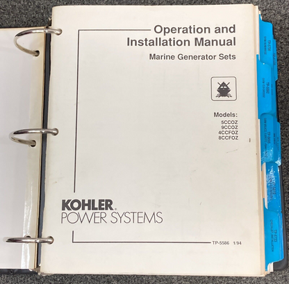 QTY 19 GENUINE KOHLER GENERATORS MARINE OPERATION & INSTALLATION MANUALS