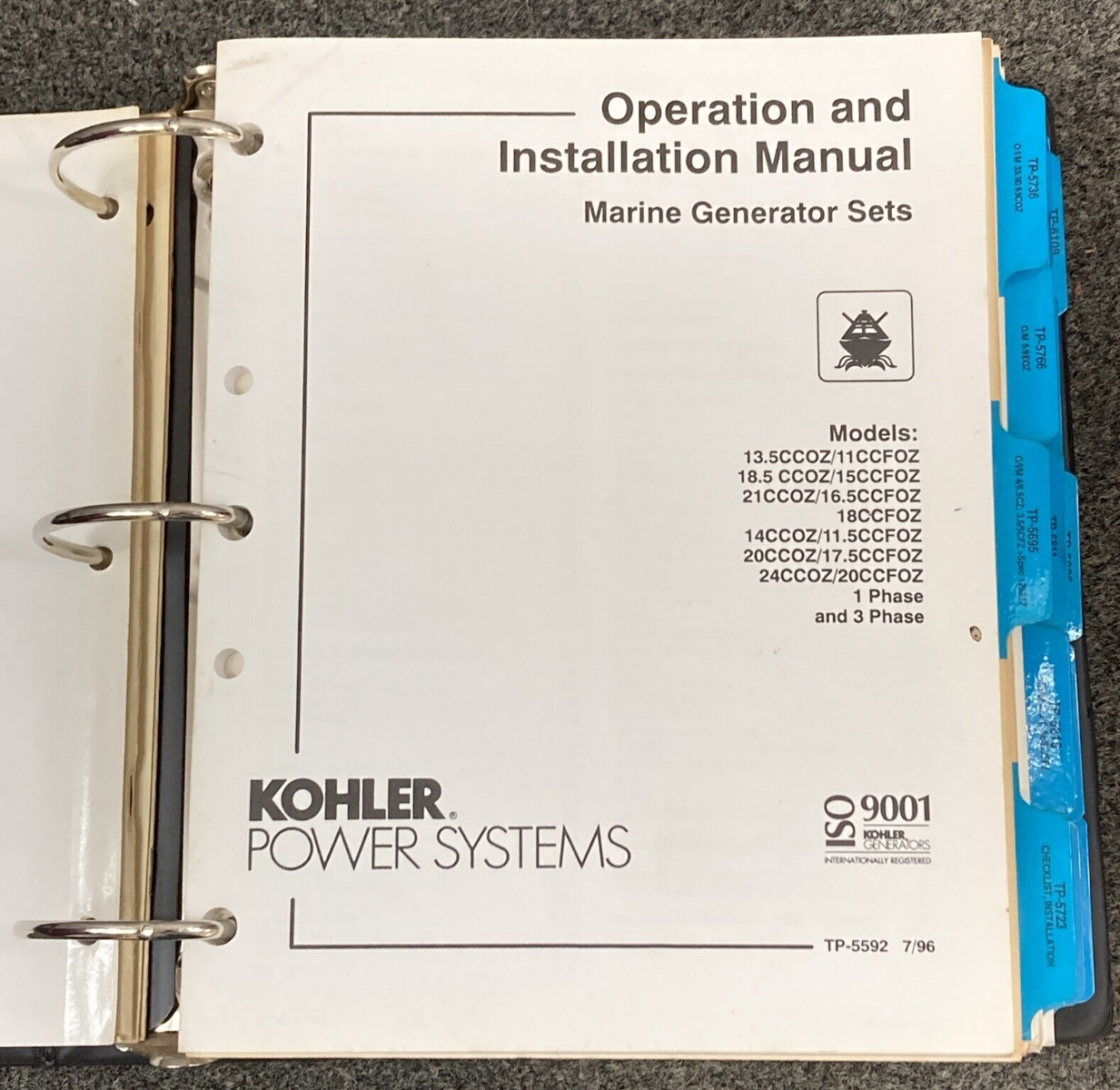 QTY 19 GENUINE KOHLER GENERATORS MARINE OPERATION & INSTALLATION MANUALS