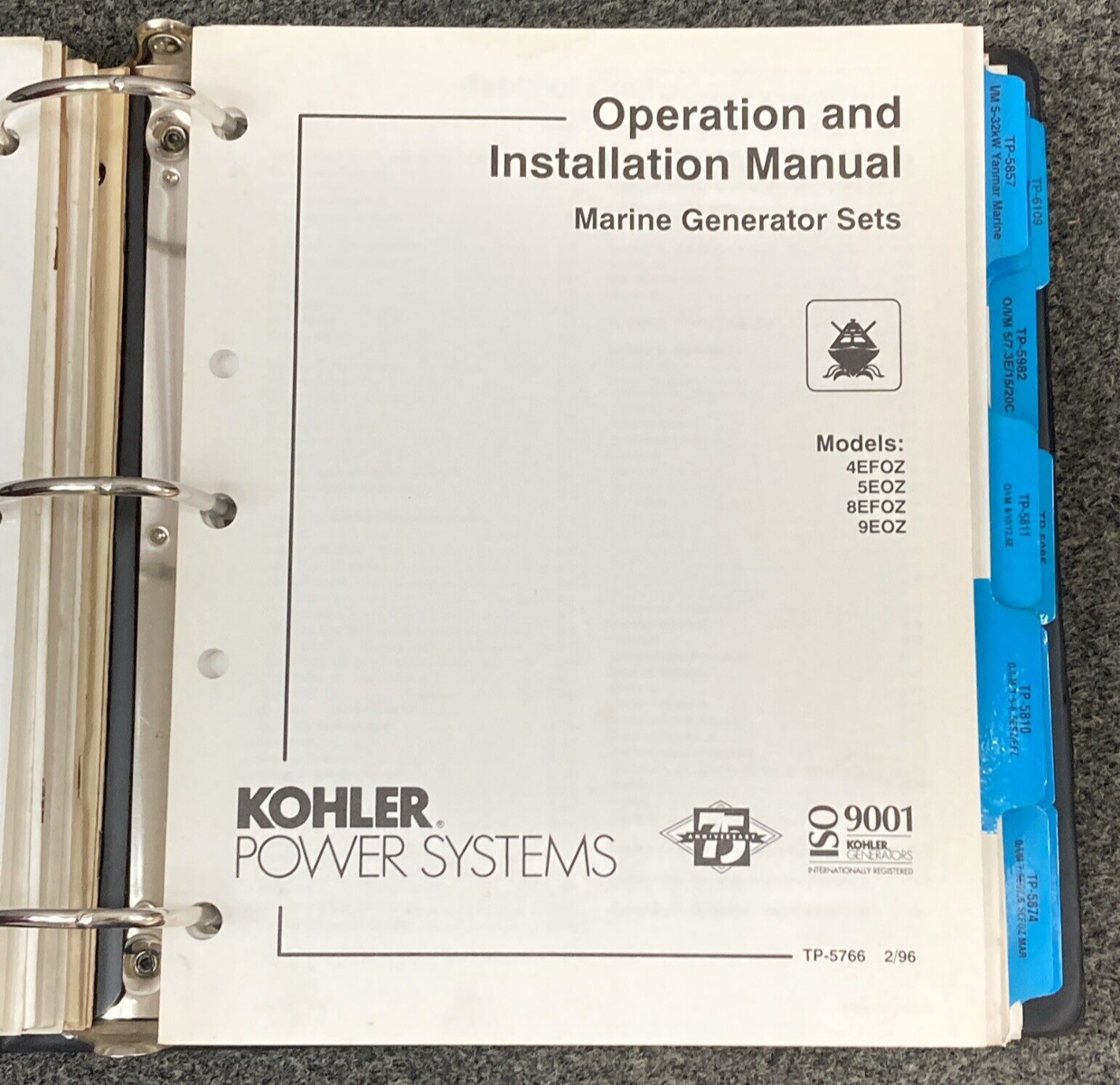 QTY 19 GENUINE KOHLER GENERATORS MARINE OPERATION & INSTALLATION MANUALS