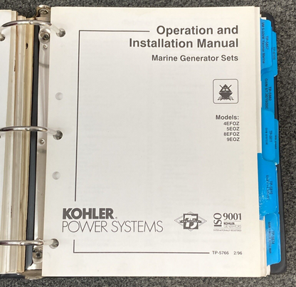 QTY 19 GENUINE KOHLER GENERATORS MARINE OPERATION & INSTALLATION MANUALS