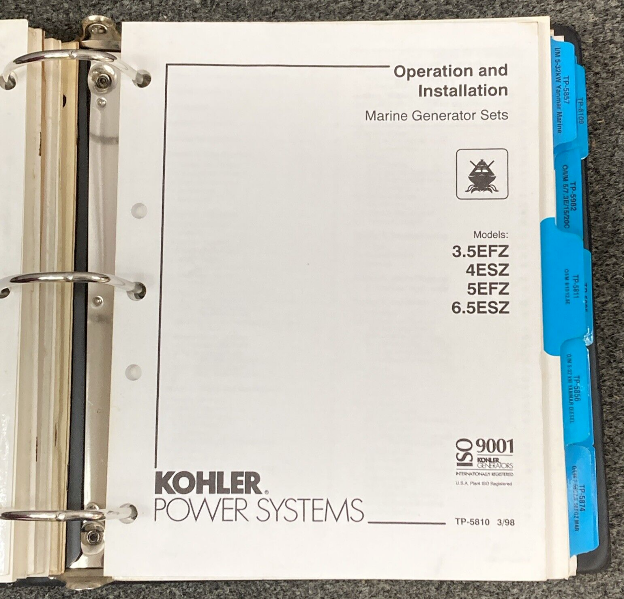 QTY 19 GENUINE KOHLER GENERATORS MARINE OPERATION & INSTALLATION MANUALS