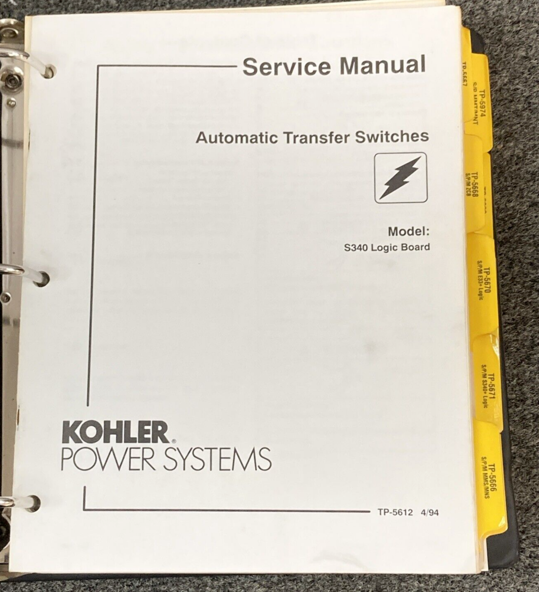 QTY 19 GENUINE KOHLER GENERATORS ATS PARTS & SERVICE MANUALS