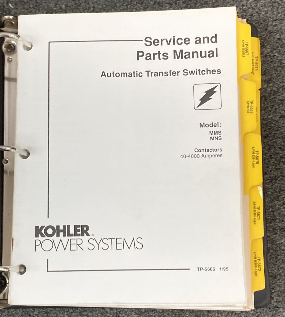 QTY 19 GENUINE KOHLER GENERATORS ATS PARTS & SERVICE MANUALS