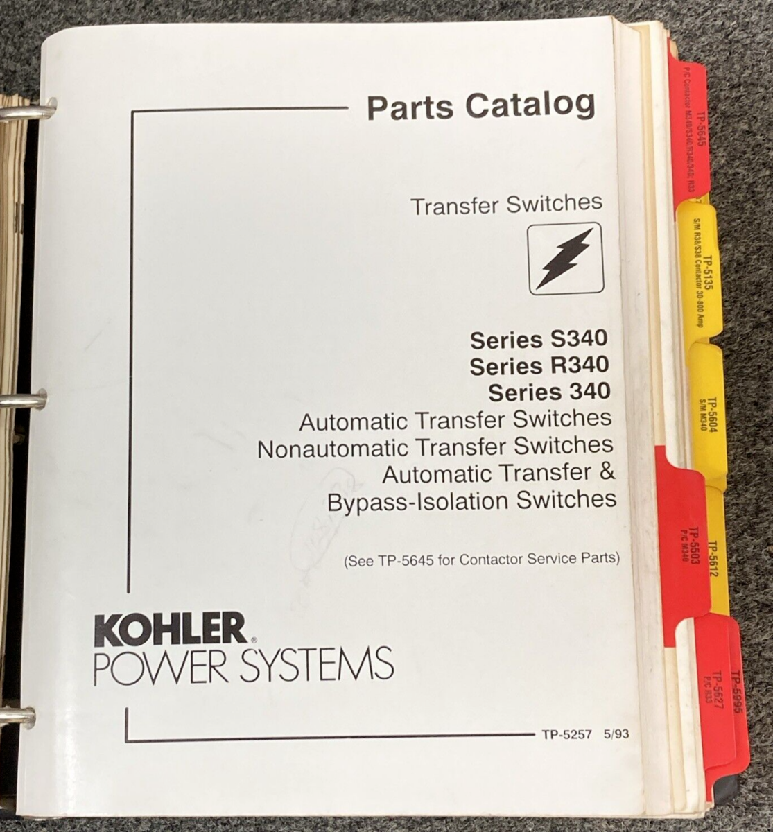 QTY 19 GENUINE KOHLER GENERATORS ATS PARTS & SERVICE MANUALS
