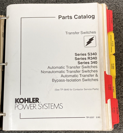 QTY 19 GENUINE KOHLER GENERATORS ATS PARTS & SERVICE MANUALS