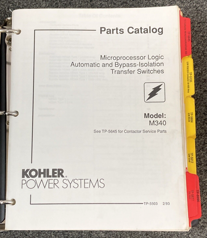 QTY 19 GENUINE KOHLER GENERATORS ATS PARTS & SERVICE MANUALS